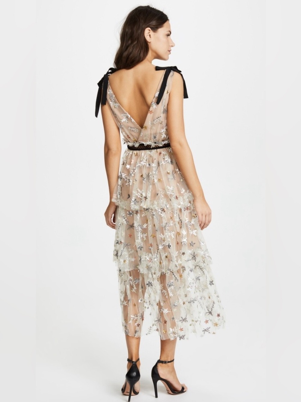 Self-Portrait Star Mesh Midi Dress - Picture 4 of 8